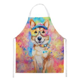 Corgi Hippie Dawg Apron Cooking Kitchen Server Baking Crafts Gardening for Adult Women Men, Unisex, Large, Multicolor (Default: Default)