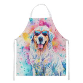 Great Pyrenees Hippie Dawg Apron Cooking Kitchen Server Baking Crafts Gardening for Adult Women Men, Unisex, Large, Multicolor (Default: Default)