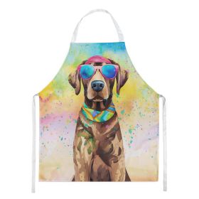 Chocolate Labrador Hippie Dawg Apron Cooking Kitchen Server Baking Crafts Gardening for Adult Women Men, Unisex, Large, Multicolor (Default: Default)