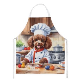 Chocolate Poodle The Chef Apron Cooking Kitchen Server Baking Crafts Gardening for Adult Women Men, Unisex, Large, Multicolor (Default: Default)