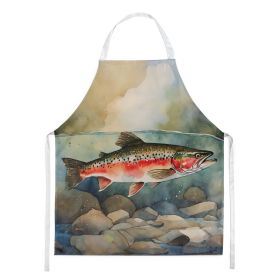 Trout Apron Cooking Kitchen Server Baking Crafts Gardening for Adult Women Men, Unisex, Large, Multicolor (Default: Default)