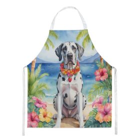 Great Dane Luau Apron Cooking Kitchen Server Baking Crafts Gardening for Adult Women Men, Unisex, Large, Multicolor (Default: Default)